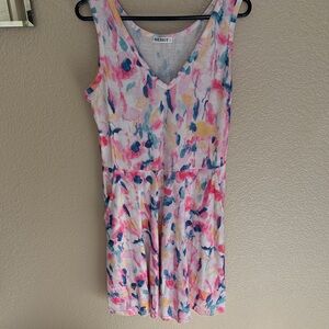 Pastel Watercolor V-Neck Dress